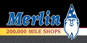 image of logo of Merlin Muffler and Brakes franchise business opportunity Merlin Muffler and Brakes franchises Merlin Muffler and Brakes franchising